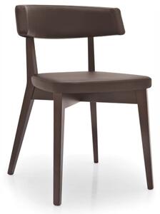 Connubia Jídelní židle Siren, dřevo, umělá kůže, CB1536 Podnoží: Wenge (dřevo), Sedák: Umělá kůže Ekos - White (bílá)