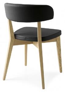 Connubia Jídelní židle Siren, dřevo, umělá kůže, CB1536 Podnoží: Wenge (dřevo), Sedák: Umělá kůže Ekos - White (bílá)