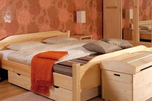 Drewmax LK137 90x200 cm - Dřevěná postel masiv jednolůžko (Kvalitní borovicová postel z masivu)