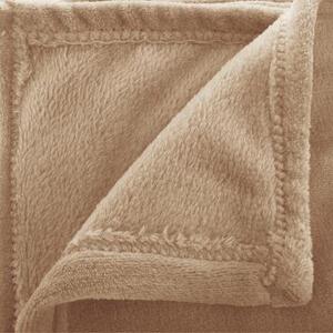 Béžová deka flanel - 130x180 cm