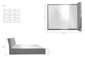 Postel Milano - kovový rám + úložný prostor Rozměr: 140 x 200 cm, látka: Soft 11