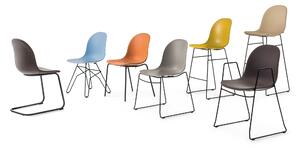 Connubia Jídelní židle Academy, kov, regenerovaná kůže, CB1664-LHS Podnoží: Matný černý lak (kov), Sedák: Regenerovaná kůže - Grey (šedá)