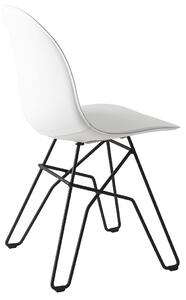 Connubia Jídelní židle Academy, kov, regenerovaná kůže, CB1664-LHS Podnoží: Matný černý lak (kov), Sedák: Regenerovaná kůže - Grey (šedá)