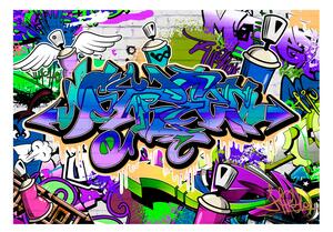 Fototapeta - Graffiti: fialový motiv 200x140 + zdarma lepidlo