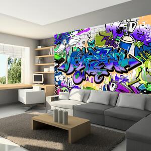 Fototapeta - Graffiti: fialový motiv 250x175 + zdarma lepidlo