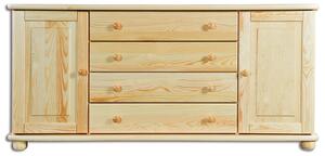 KD163 dřevěná komoda z masivní borovice Drewmax (Kvalitní nábytek z borovicového masivu)