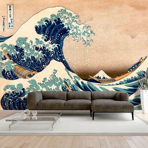 Samolepící fototapeta - Hokusai: Velká vlna za Kanagawou (reprodukce) 147x105
