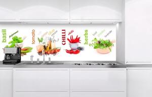 DIMEX | Fototapeta do kuchyně Koření KI-180-003 | 180 x 60 cm | zelená, červená, bílá, béžová