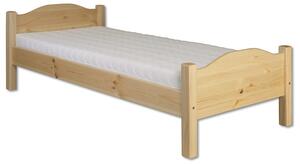 Drewmax LK128 80x200 cm - Dřevěná postel masiv jednolůžko (Kvalitní borovicová postel z masivu)
