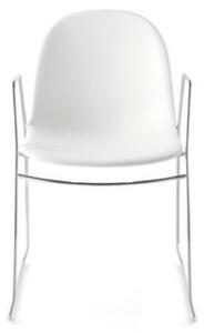 Connubia Stohovatelná židle s područkami Academy, kov, umělá kůže Ekos, CB1697 Podnoží: Matný černý lak (kov), Sedák: Umělá kůže Ekos - Black (černá)