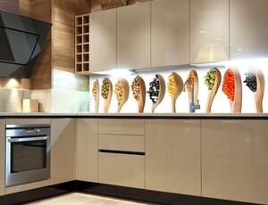 DIMEX | Fototapeta do kuchyně Dřevěné lžičky KI-180-005 | 180 x 60 cm | vícebarevná, bílá