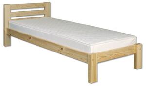 Drewmax LK127 100x200 cm - Dřevěná postel masiv jednolůžko (Kvalitní borovicová postel z masivu)