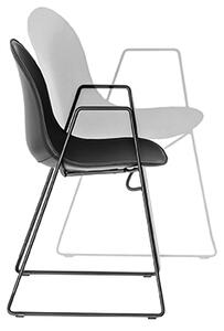 Connubia Stohovatelná židle s područkami Academy, kov, umělá kůže Ekos, CB1697 Podnoží: Matný černý lak (kov), Sedák: Umělá kůže Ekos - Black (černá)