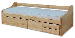 Drewmax LK131 90x200 cm - Dřevěná postel masiv jednolůžko (Kvalitní borovicová postel z masivu)