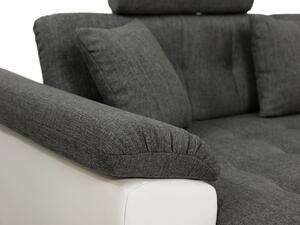 Luxusní sedací souprava Falun, bílá / tmavě šedá Roh: Orientace rohu Levý roh