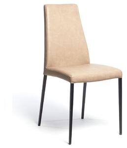 Calligaris Jídelní židle Aida Soft, umělá kůže Vintage, CS1452-V Podnoží: Matný černý lak (kov), Sedák: Umělá kůže Vintage - Tobacco (tabáková)