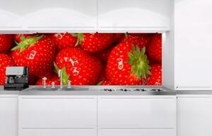 DIMEX | Fototapeta do kuchyně Jahody KI-180-025 | 180 x 60 cm | zelená, červená