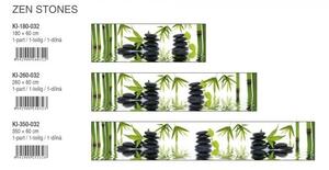 DIMEX | Fototapeta do kuchyně Kameny Zen KI-350-032 | 350 x 60 cm | zelená, bílá, černá