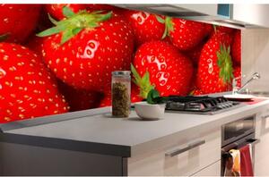 DIMEX | Fototapeta do kuchyně Jahody KI-180-025 | 180 x 60 cm | zelená, červená