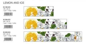 DIMEX | Fototapeta do kuchyně Citrón a led KI-180-023 | 180 x 60 cm | zelená, bílá, oranžová