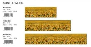 DIMEX | Fototapeta do kuchyně Lány slunečnic KI-180-030 | 180 x 60 cm | zelená, žlutá, hnědá