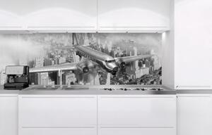 DIMEX | Fototapeta do kuchyně Letadlo KI-180-039 | 180 x 60 cm | černobílá