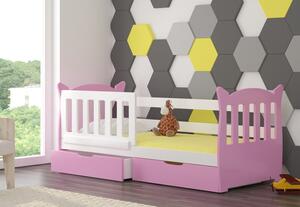 Dětská postel Lekra, bílá/růžová + matrace ZDARMA!