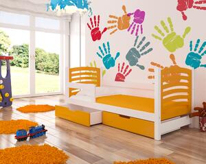 Dětská postel Crest, bílá/oranžová + matrace ZDARMA!