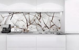 DIMEX | Fototapeta do kuchyně Chmýří pampelišek KI-180-050 | 180 x 60 cm | bílá, hnědá