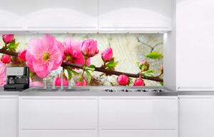 DIMEX | Fototapeta do kuchyně Sakura KI-180-053 | 180 x 60 cm | zelená, růžová