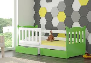 Dětská postel Lekra, bílá/zelená + matrace ZDARMA!
