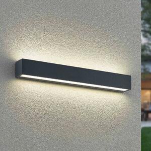 Arcchio LED nástěnné světlo Lengo, 50 cm, 2křídlé, antracitové,, Černá, Hliník, Moderní