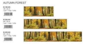 DIMEX | Fototapeta do kuchyně Podzimní les KI-180-045 | 180 x 60 cm | zelená, oranžová, hnědá