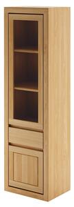 Drewmax KW301 - Dřevěná vitrína prosklená masiv dub (Kvalitní dubová vitrína z masivu)