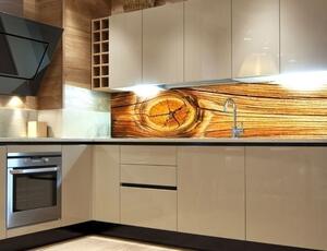 DIMEX | Fototapeta do kuchyně Suk ve dřevě KI-180-061 | 180 x 60 cm | béžová, hnědá