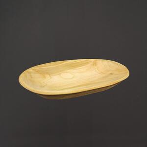 AMADEA Dřevěný servírovací podnos ovál, masivní dřevo, 22 cm