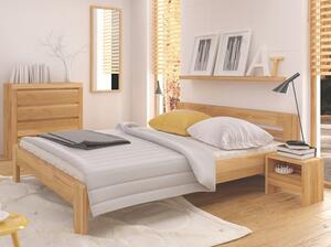 Drewmax LK120 90x200 cm- Dřevěná postel masiv buk jednolůžko (Kvalitní buková postel z masivu)