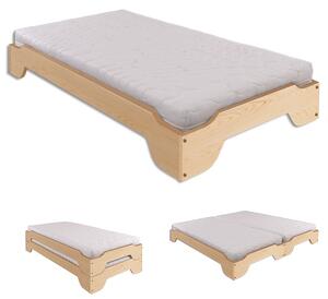 Drewmax LK138 90x200 cm - Dřevěná postel masiv jednolůžko (Kvalitní borovicová postel z masivu)