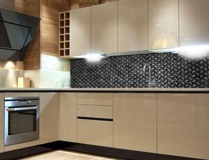 DIMEX | Fototapeta do kuchyně Kovová plošina KI-180-068 | 180 x 60 cm | černá, metalická