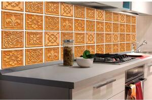 DIMEX | Fototapeta do kuchyně Žulové kachličky KI-180-080 | 180 x 60 cm | bílá, hnědá