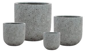 Obal/květináč sklolaminát-cement šedo zelený pr. 24 cm, v. 24 cm