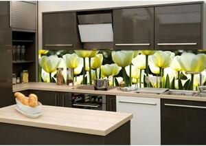 KI-260-009 Fototapeta do kuchyně Bílé tulipány | 260 x 60 cm