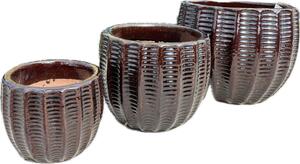 Květináč Glina pr.20 cm hnědý glazovaný zahradní