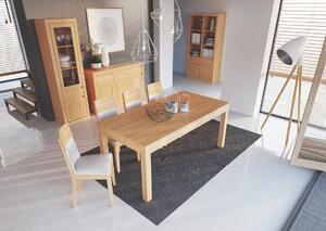 Drewmax ST172 120x80+45 cm - Dřevěný rozkládací jídelní stůl masiv buk (Kvalitní nábytek z bukového masivu)