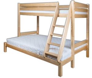 Drewmax LK155 - Dřevěná postel masiv - palanda (Kvalitní borovicová postel z masivu)