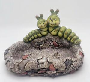 Pítko s housenkami 34x23x22 cm magnesium barevné