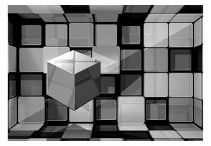 Fototapeta - Rubikova kostka v šedé barvě 200x140 + zdarma lepidlo