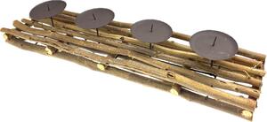 Korpus proutěný na adventní svíčky 53x13 cm + 4 bodce, přírodní