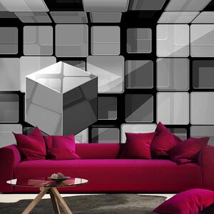 Fototapeta - Rubikova kostka v šedé barvě 200x140 + zdarma lepidlo