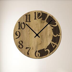 Nástěnné hodiny CLOCK Zvolte barvu dekoru: Dub zlatý-Wenge | Velikost hodin: 35x35 | Barva ručiček: Černé